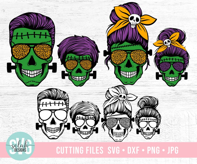 Download Halloween Skull Family SVG Mom of Monsters Skull ...