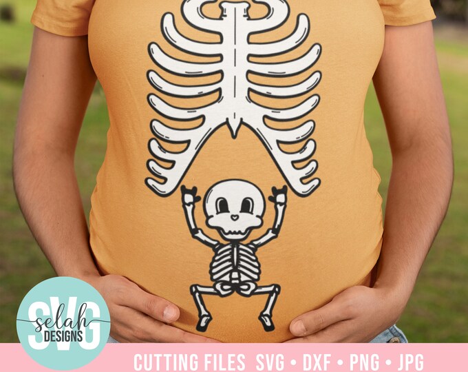 Baby Skeleton Svg Pregnancy Skeleton Svg Halloween Skeleton - Etsy