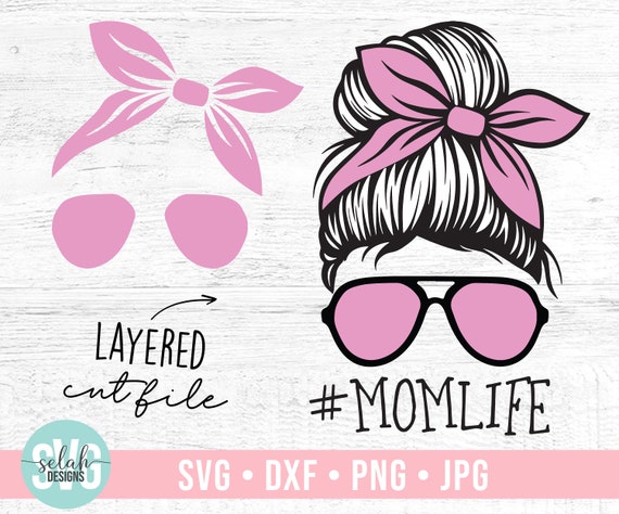 Download Layered Mom Skull Svg Messy Bun Svg Skull Svg Mom life Svg ...