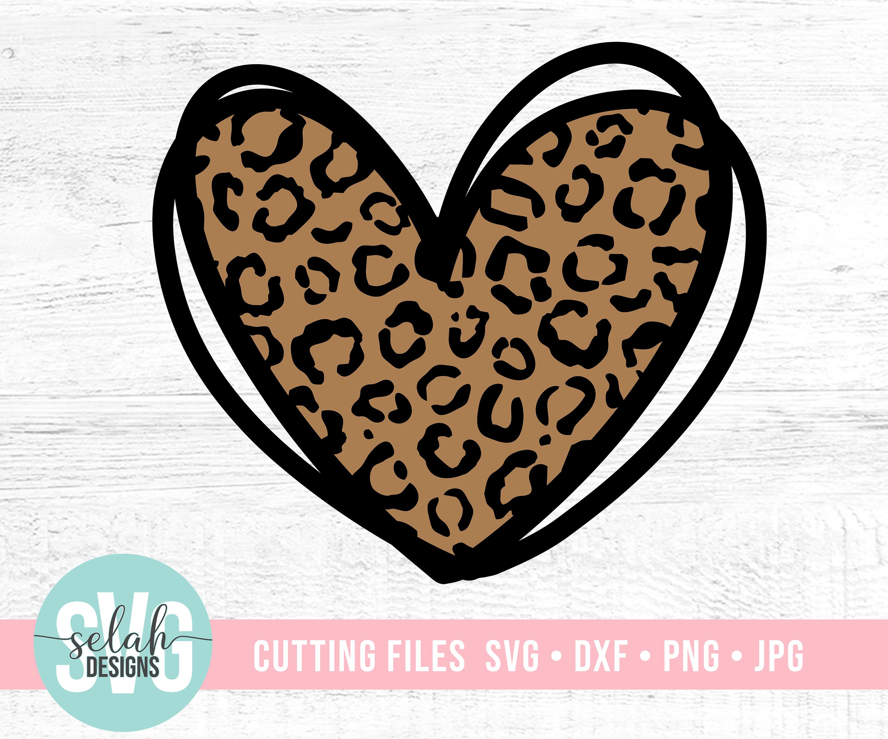 Leopard Print Svg Heart Svg Leopard Heart Svg Love Svg Etsy