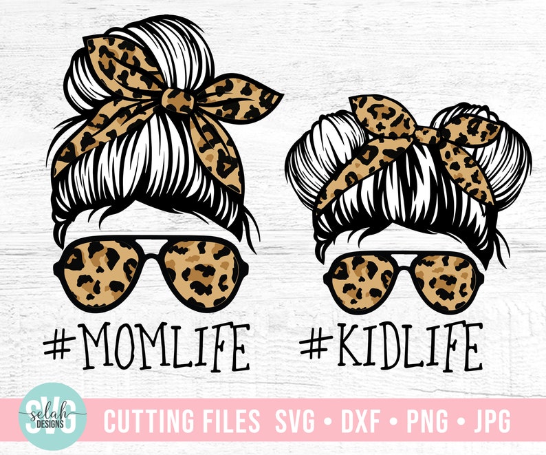 Download Momlife SVG momlife kidlife Matching Messy bun hair svg cut | Etsy
