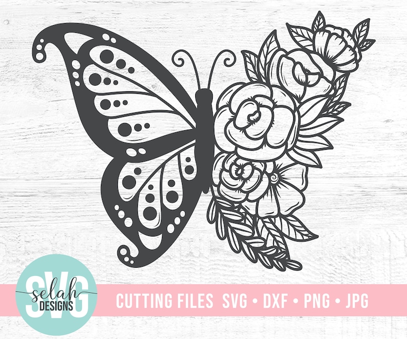 Floral Butterfly svg Sunflower SVG Moon svg Floral Border ...