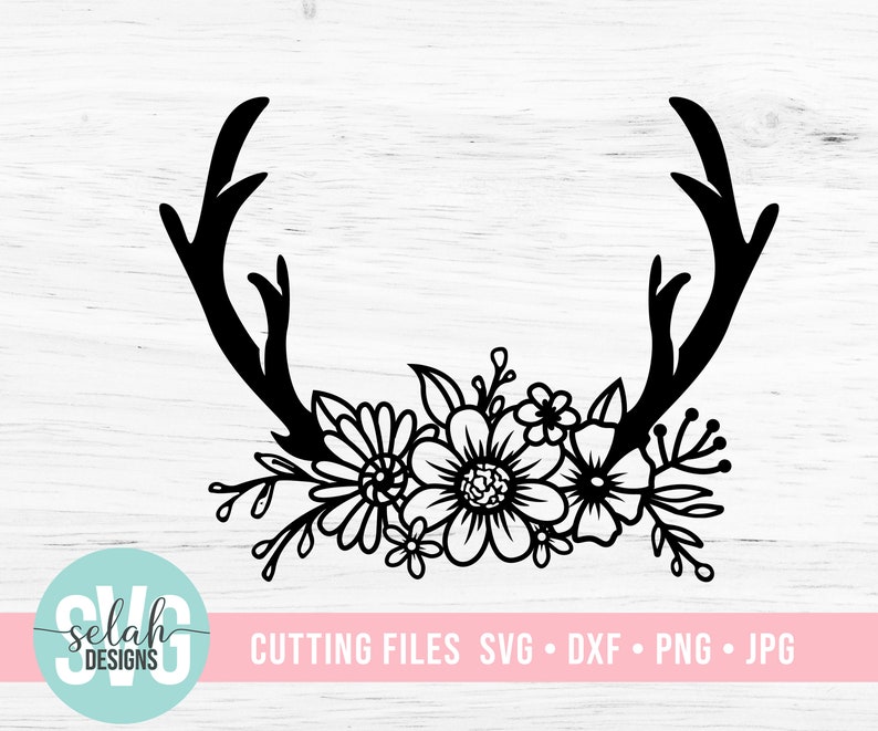 Free Free Floral Deer Antler Svg SVG PNG EPS DXF File