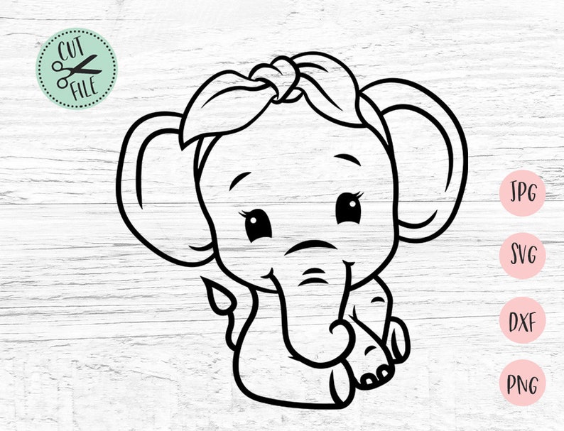 Free Free 209 Baby Elephant Outline Svg SVG PNG EPS DXF File