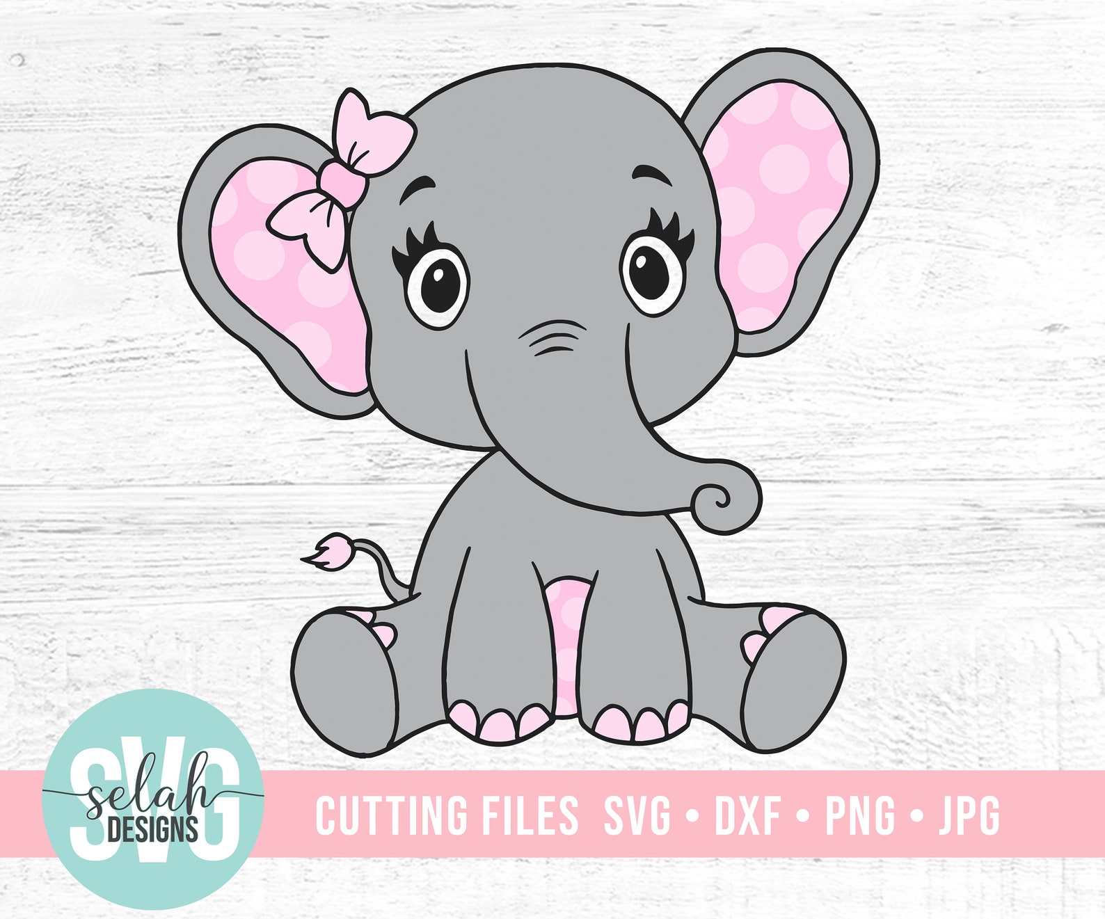 Pink Cute Elephant Svg Pink Elephant Svg Baby Elephant | Etsy