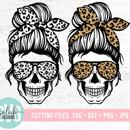 Messy Bun Skull Svg Momlife Skull Svg png eps dxf Momlife SVG Layered Mom Skull Svg