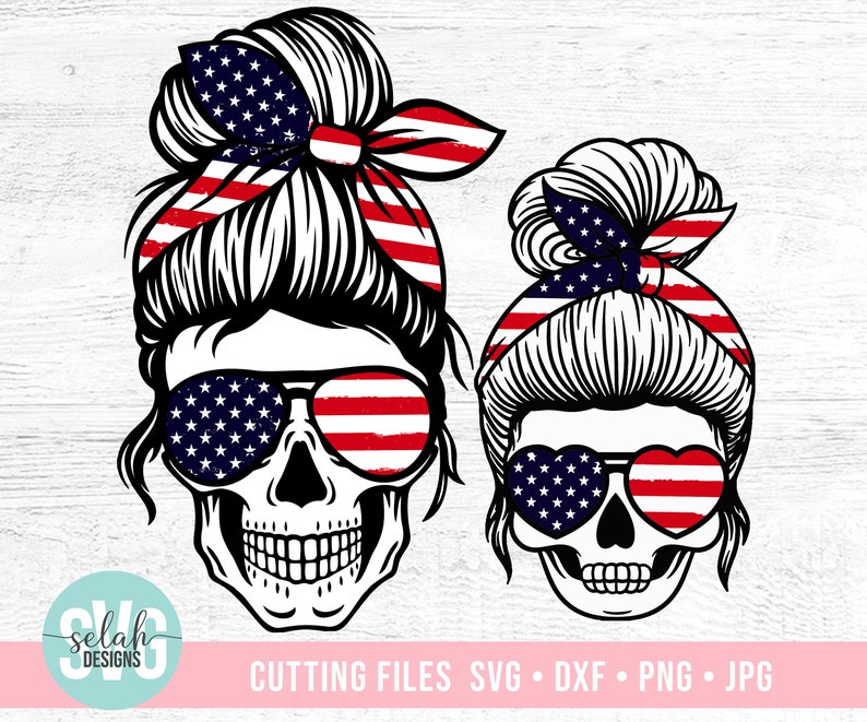 Download Mom and Daughter Skull svg Messy bun skull svg Mom life ...