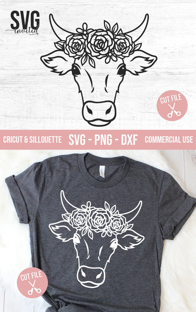 Download Floral Cow Svg Cow Svg Heifer Svg Cow Face Svg Cow Head | Etsy