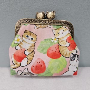 Mofusand Kitties and Strawberries Coin Purse