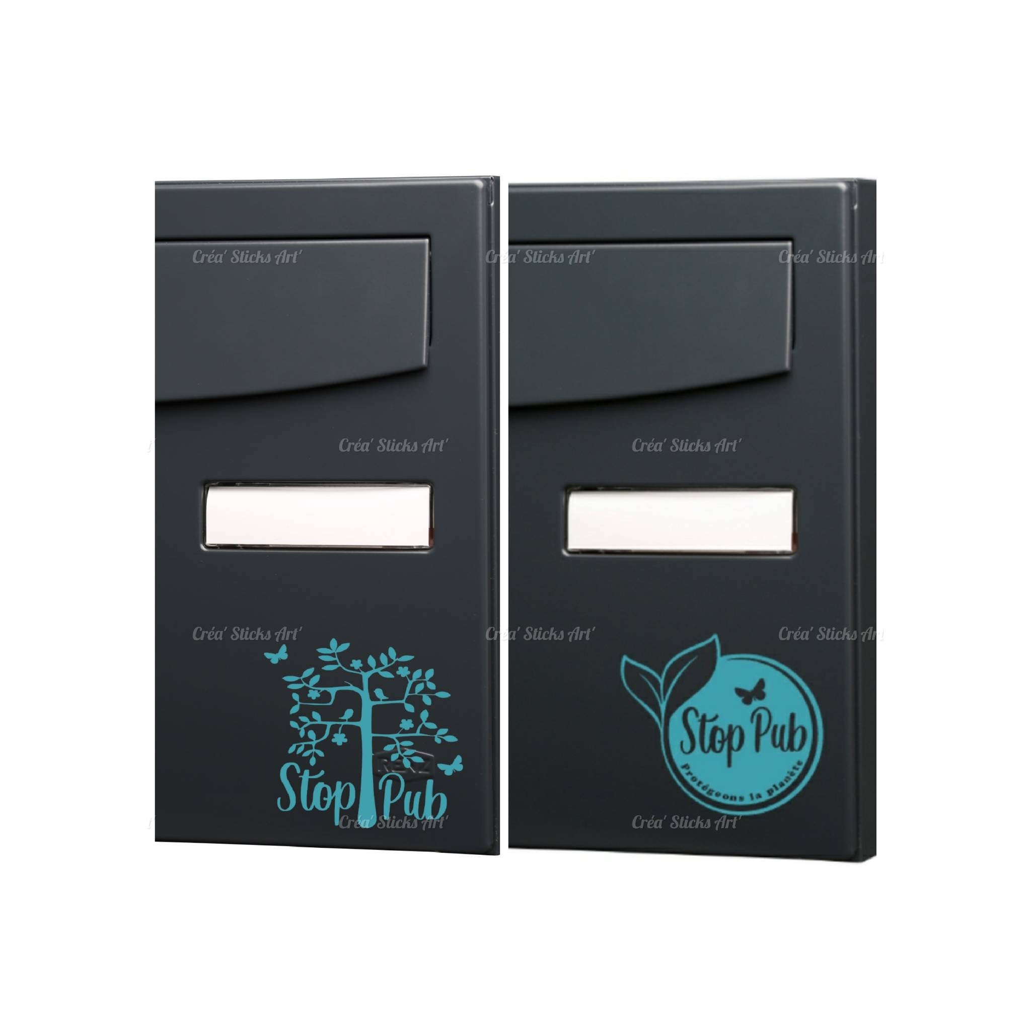 Sticker Stop Pub Personnalisé Original Pour Boîte Aux Lettres Feuille Arbre Protégeons La Planète Pr