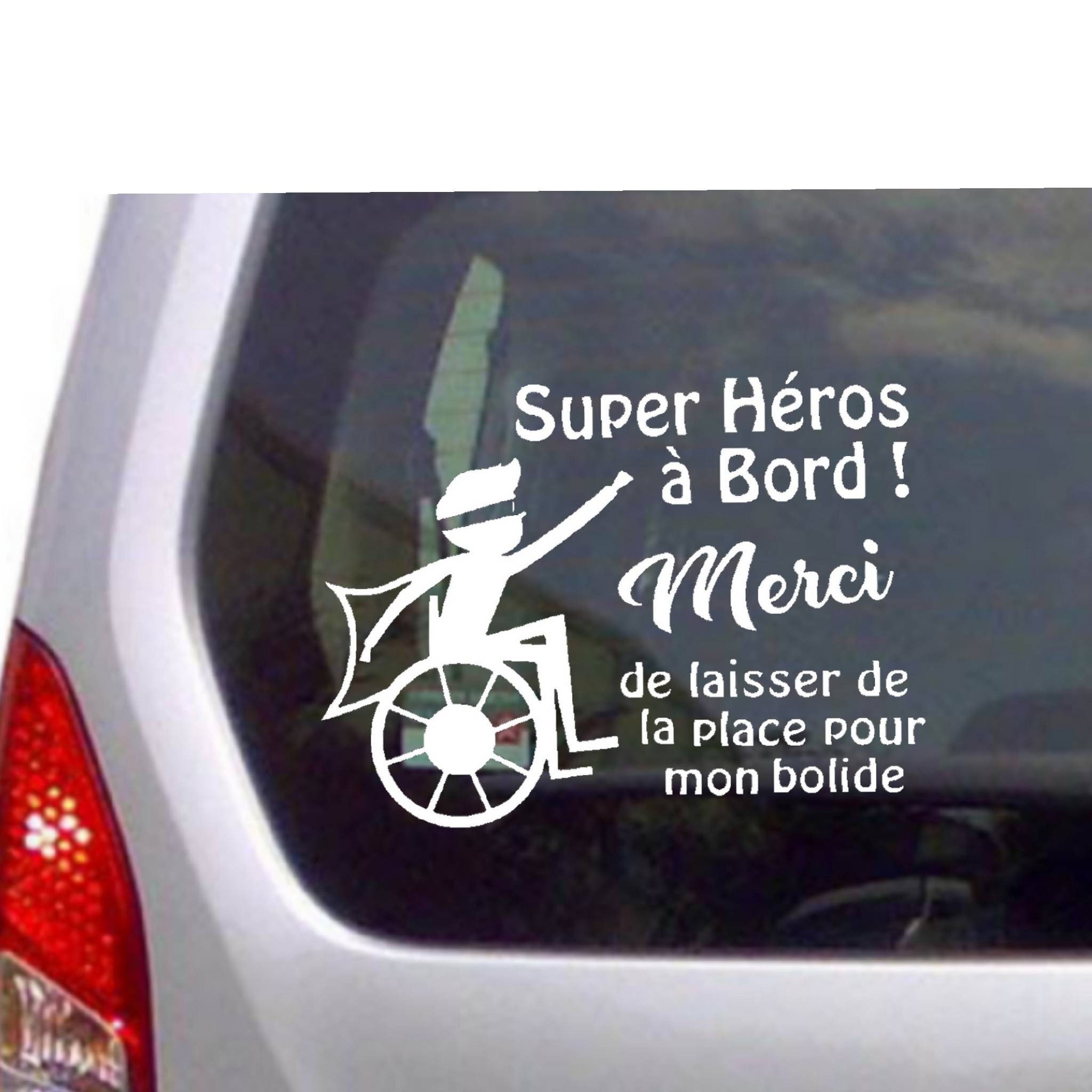 Autocollant Sticker 'Handicapé' / Fauteuil Roulant Pour Voiture Ou Vitre