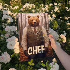Póster de cocina, Chef / Descarga digital / Arte de cocina / Cocina / DIN A2, Navidad, Arte de pared de cocina, Póster de oso, Panadería navideña, Póster de otoño