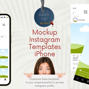 Canva Instagram Mockup Template: Editable iPhone Posts (Digital Download)