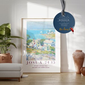 Josua 24.15,christliche Wandkunst,Bibelvers Poster,christliches Poster,Bibel,florale Kunst,christliche Kunst,floral, A4,Glaube,Jesus,Deutsch