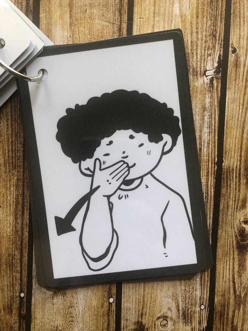 Baby Sign Language Flash Cards, 14 First Signs for Babies & Toddlers, Early Communication Cards, New Baby Educational Gift for Parents zdjęcie 8