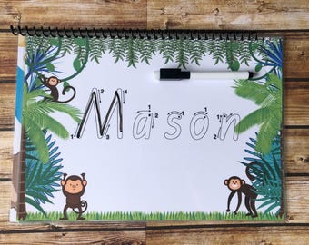 Personalised Name Tracing Set | Learn to Write Name | Alphabet & Number Practice | Preschool Writing Activity | Laminated Wipe Clean Pages
