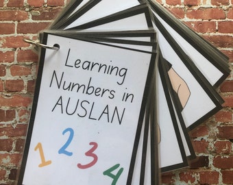 Australian sign language, Numbers Flashcards, AUSLAN, Flashcard set, sign language for kids, sign language flashcards, Gift for kids