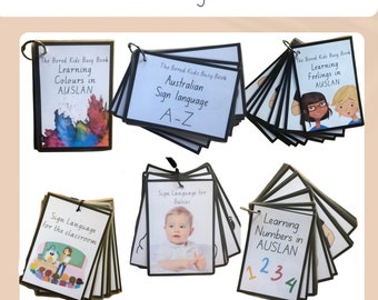 AUSLAN flashcard digital download, AUSLAN Flashcards set, Learning AUSLAN, for babies, for classroom, Emotions, Number, Alphabet, Colours