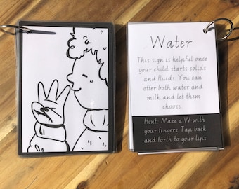 Baby Sign Language Flashcards, 11 AUSLAN Signs for Babies & Toddlers, Baby Communication Cards, First Signs, Early Learning Flash Cards