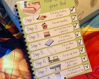 Task Breakdown Visual Cards for Kids, Step by Step Routine & Chore Cards, Executive Function Visual Aid, Independence Learning Resource