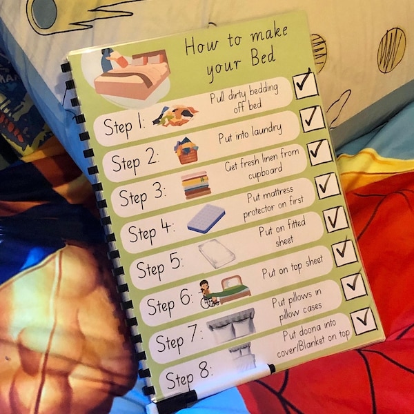 Cleaning checklist with pictures, adhd Cleaning checklist, Autism resources, Anxiety Stress Skill Flashcards, How to book for kids