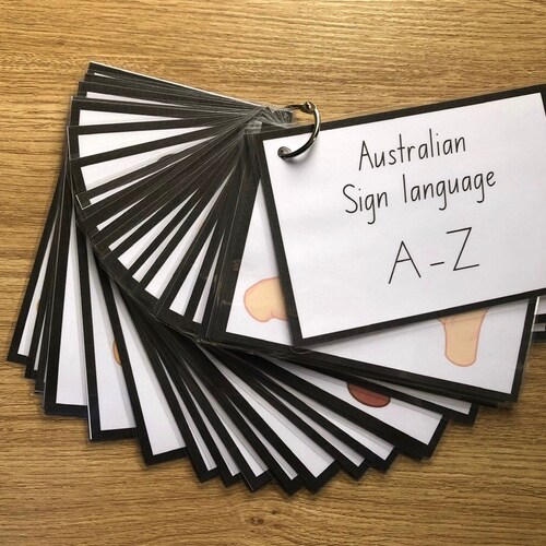Australian Sign Language AZ Flashcards AUSLAN Babies First Etsy
