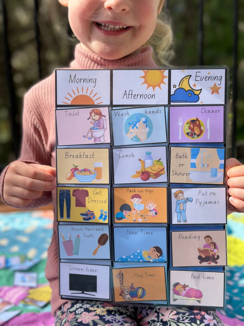 Kids Visual Daily Routine Chart: Toddler Chore Planner - Etsy