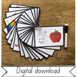 ABC Karteikarten, Alphabet Ablaufverfolgung, Hausschule, Lernressource, Weihnachtsgeschenk für Kinder, Lehrmittel