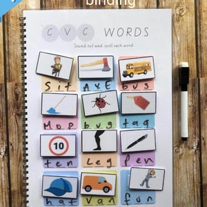 Cvc words, Sight Words, learning binder, Busy Book, Activity pack, Quiet book, Gift for kids, Birthday gift for kids, Homeschool resources