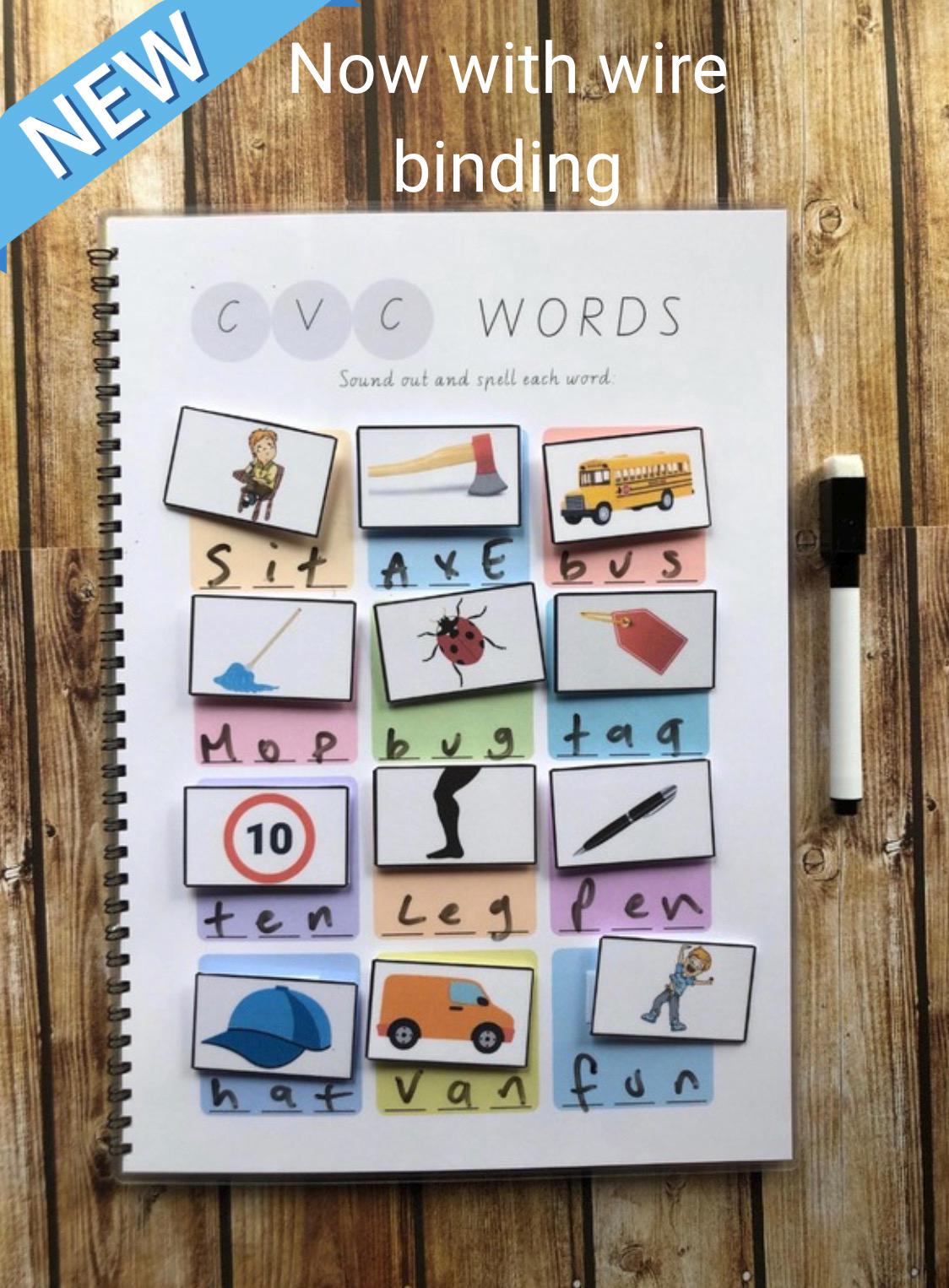 CVC Word Builder Busy Book: Preschool Phonics & Spelling Homeschool ...