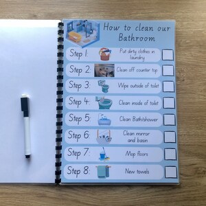 Cleaning Checklist With Pictures, Adhd Cleaning Checklist, Autism ...