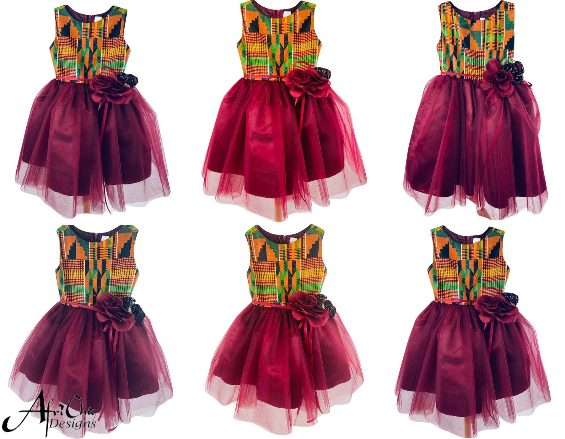 Kente Princess Dress by Africhicdesigns. Little Girls African Etsy