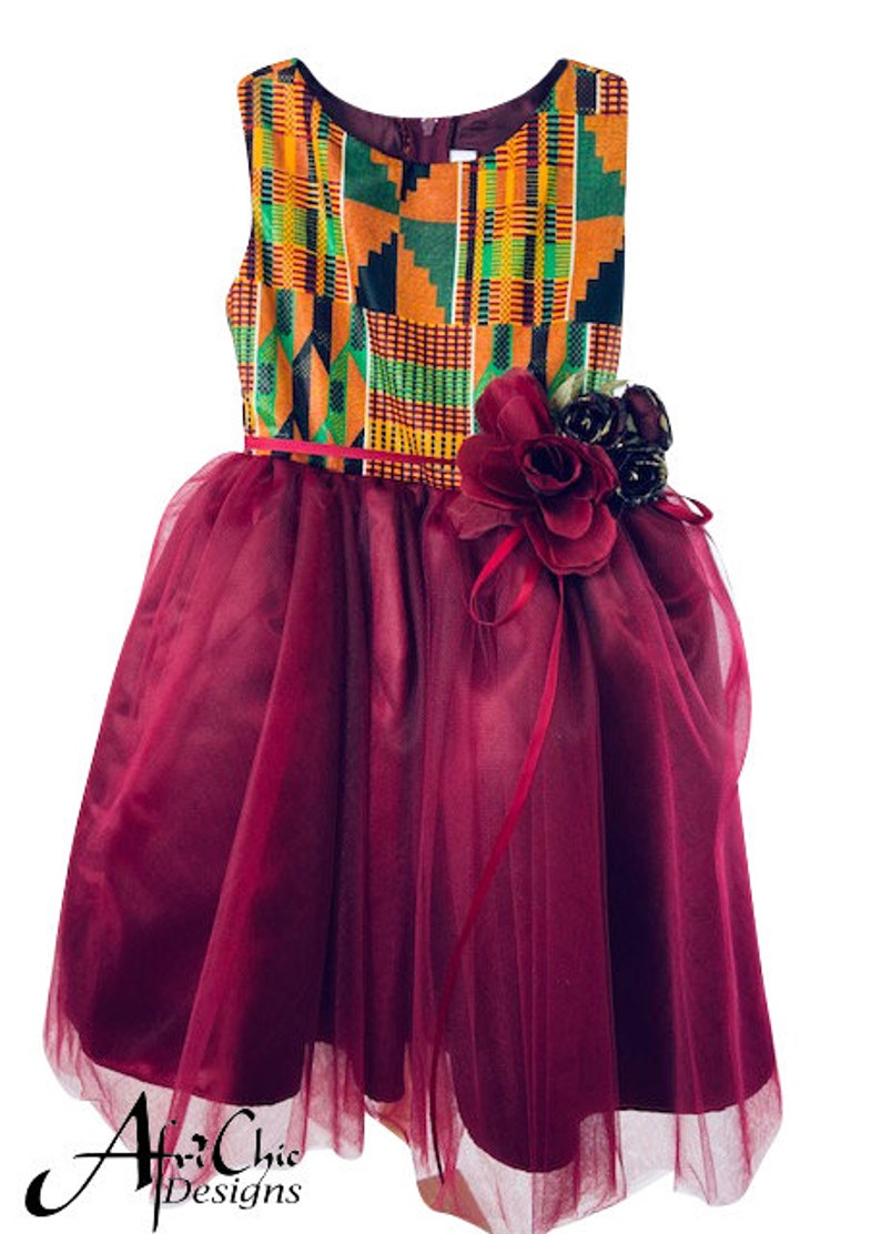 Kente Princess Dress by Africhicdesigns. Little Girls African Etsy