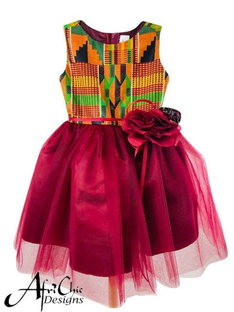 Kente Princess Dress by Africhicdesigns. Little Girls African Etsy