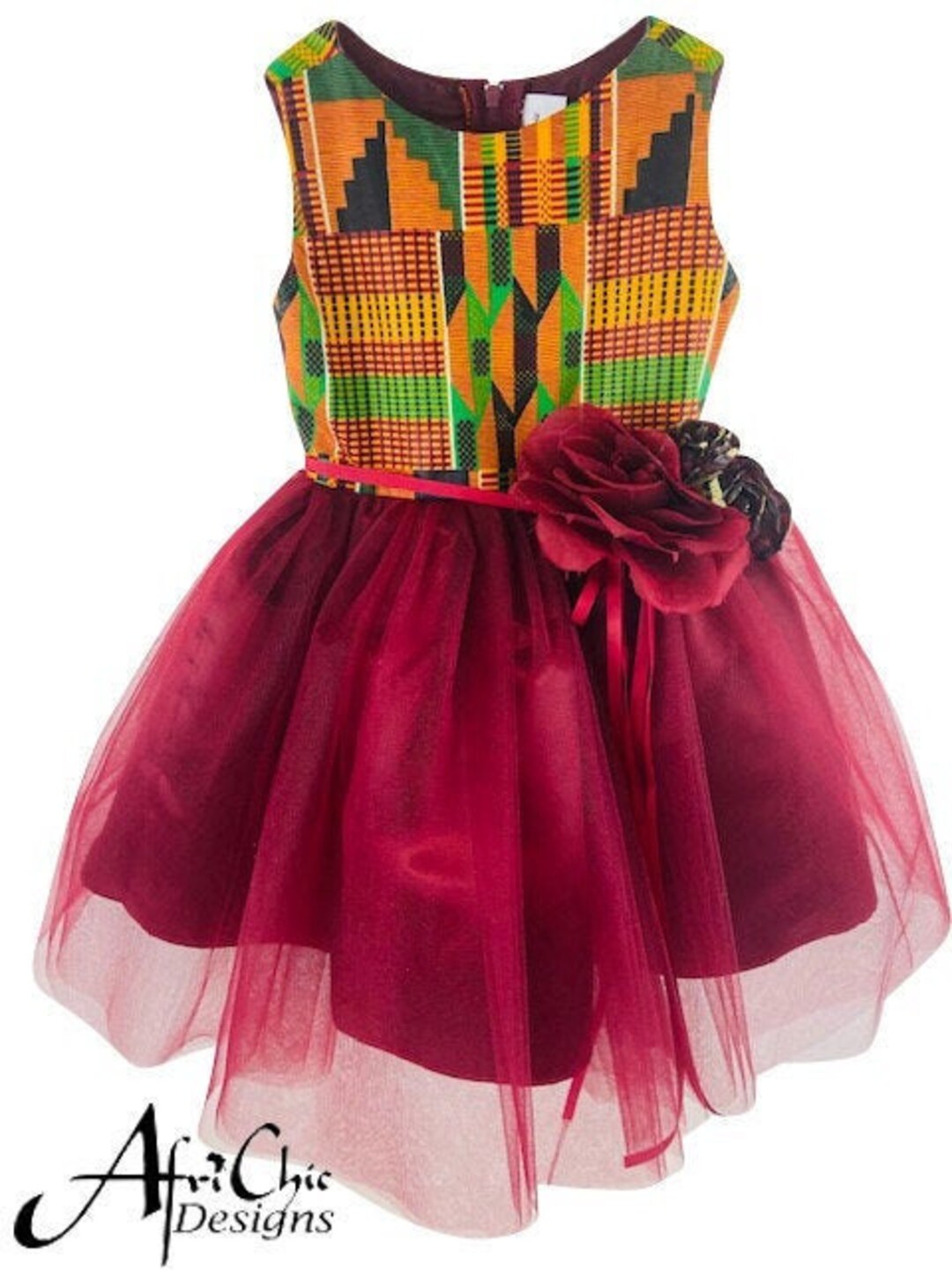 Kente Princess Dress by Africhicdesigns. Little Girls African Etsy