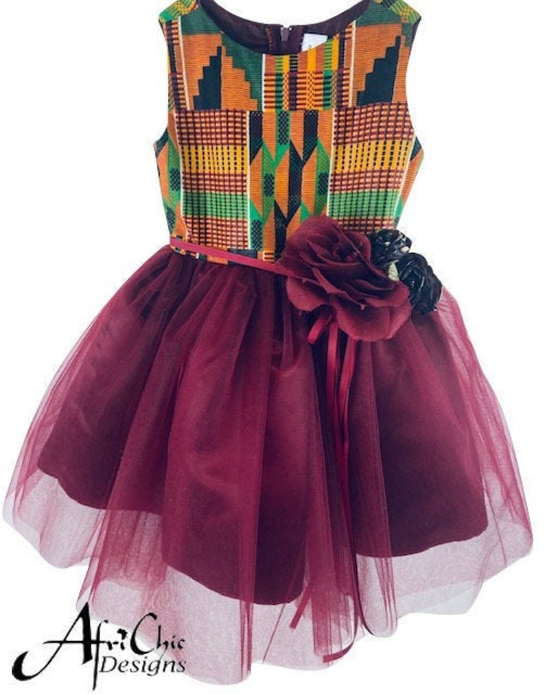Kente Princess Dress by Africhicdesigns. Little Girls African Etsy