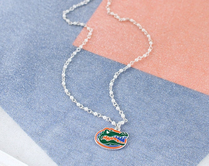 Florida Enamel Logo & Pearl Necklace
