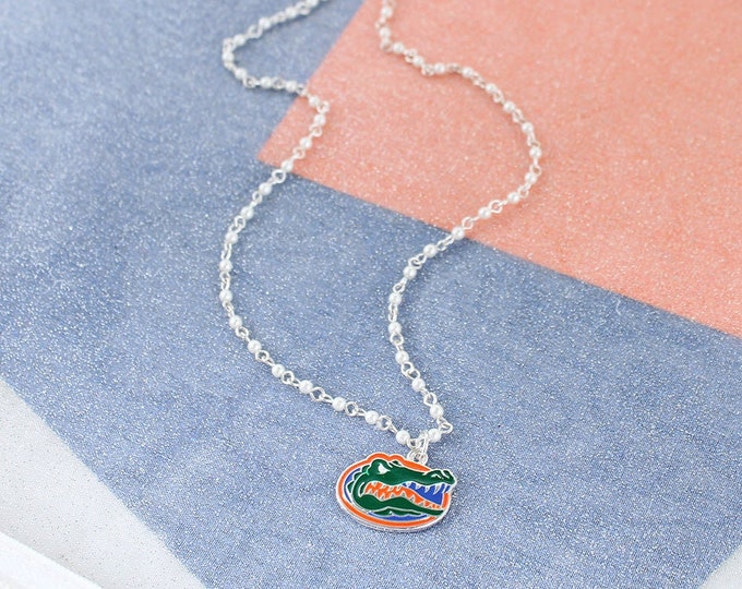 Florida Enamel Logo & Pearl Necklace