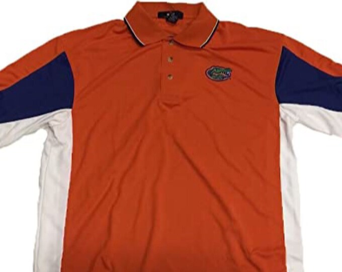 Florida Gators Moisture Wear Orange with Blue and White Polo ( Size XL )
