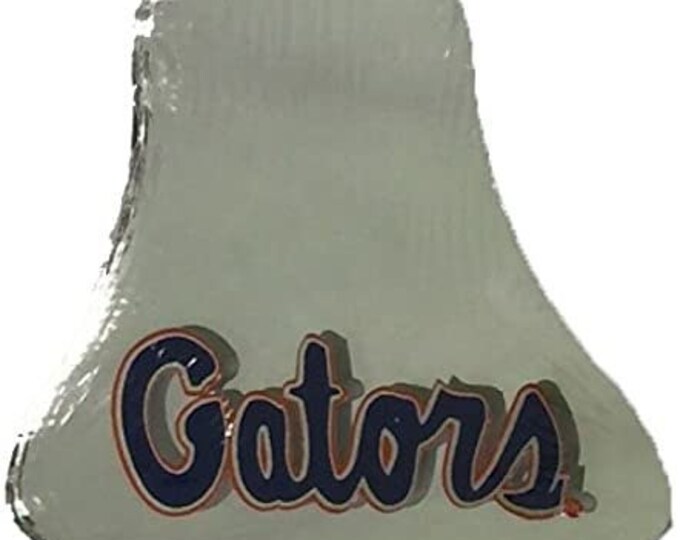 Florida Gators Blue Script Silver Mirrored Bell Ornament