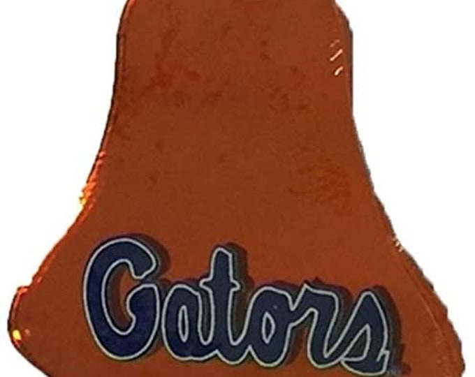 Florida Gators Orange Mirrored Bell Blue Script Ornament