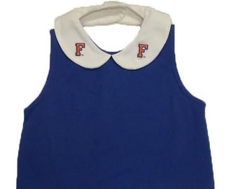 Florida Gators Toddler - Girl's Blue and White Embroidered Top with Shorts