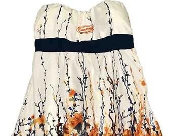 Florida Gators Orange and Blue Floral Strapless Dress