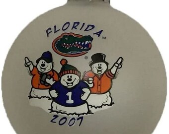 Florida Gators 2007 Painted Glass Ornament