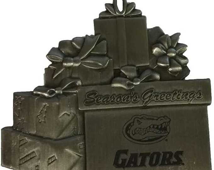 Florida Gators Pewter Gift Package Christmas Ornament