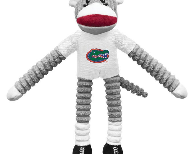 Florida Gators Dog Sock Monkey Squeaker Toy