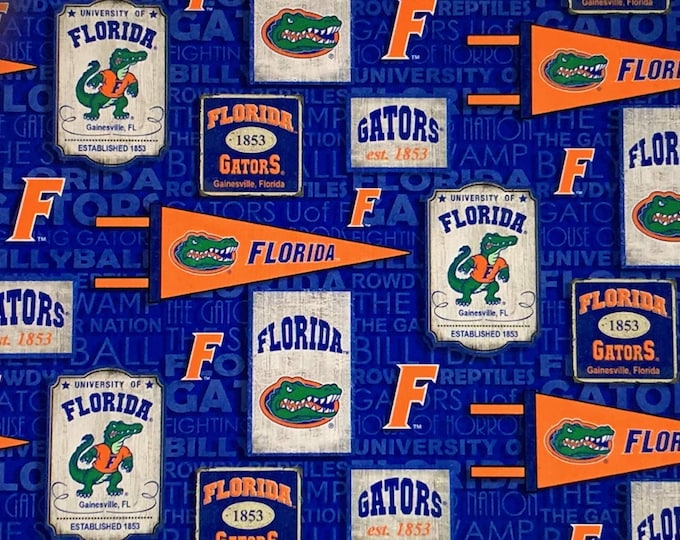 Florida Gators 100% Cotton Fabric - Pennant