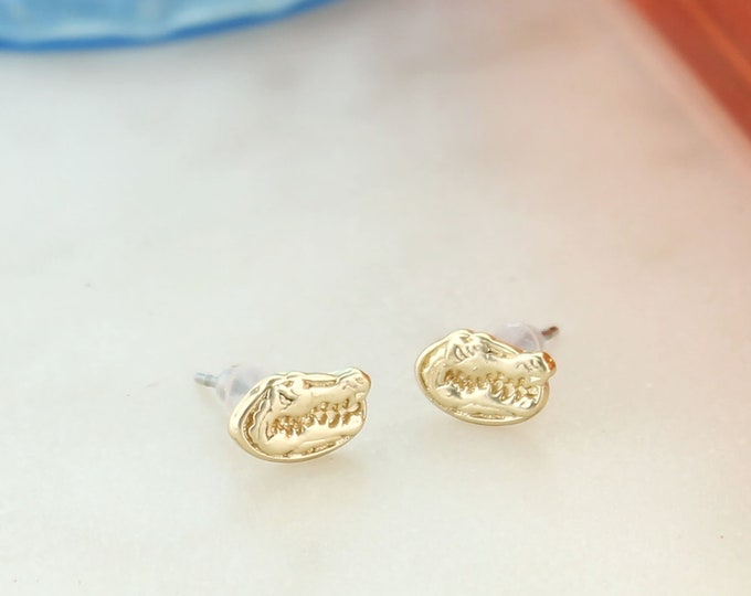 Florida Gators Gold Plated Head Logo Earrings