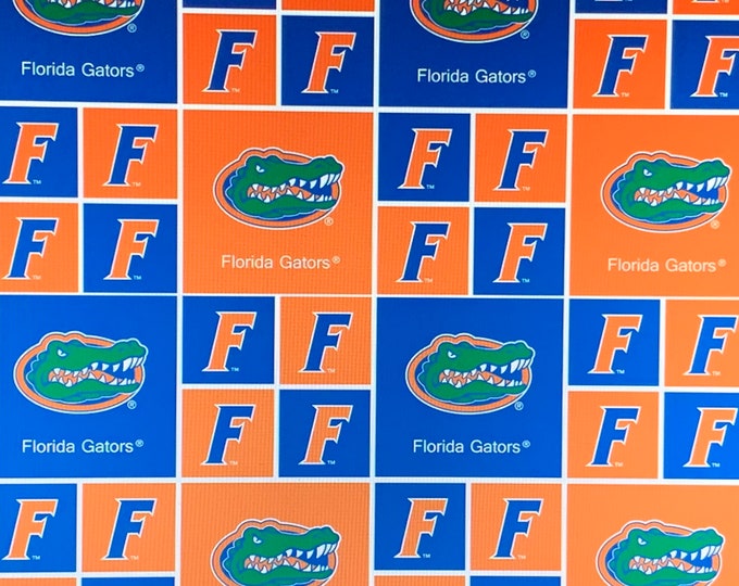 Florida Gators 100% Cotton Fabric - Block Logos