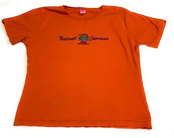 Florida Gators National Champions Ladies Shirt - Orange Size Large